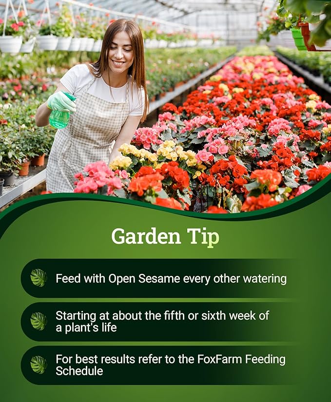 FoxFarm Open Sesame Water Soluble Fertilizer for Early Stage Flowering - Easy to Mix, High Phosphorus Fertilizer 5-45-19 Formula - Supports Bud Development, Ideal for Hydroponic & Soil Gardening -1 lb