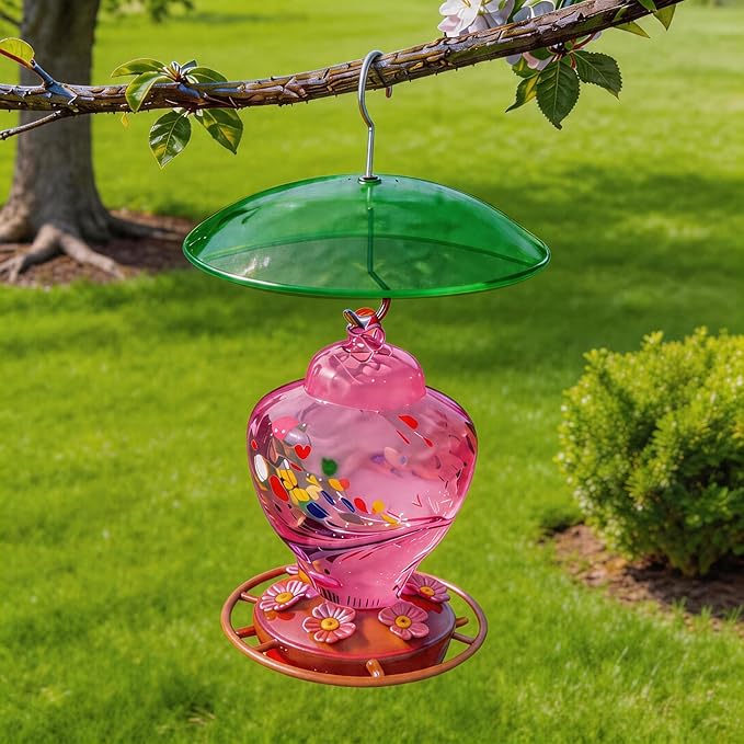 8" Mini Rain Cover for Bird Feeder/House - ‌Small Protective Dome Guard Against Rain/Snow/Sun - Green Translucent Plastic - Dia. 20CM