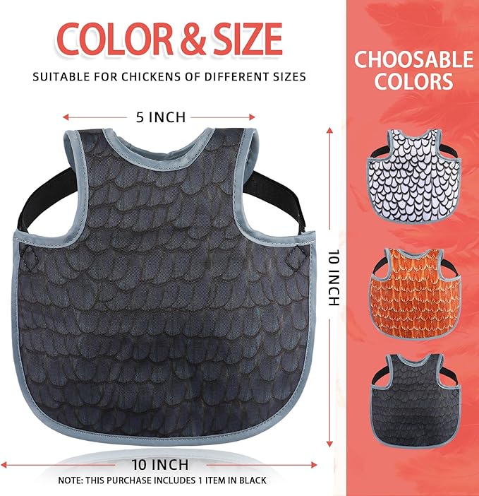 Chicken Saddles for hens, Chicken Apron Back Protector for Hens With Adjustable Strap, Chicken Hen Mating Saddle