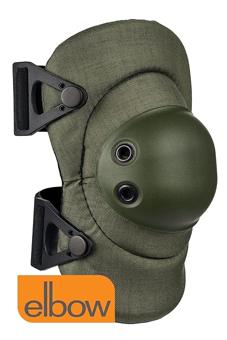 ALTA 53013.09 AltaFLEX Elbow Protector Pad, Olive Green Cordura Nylon Fabric, AltaLOK Fastening, Flexible Cap, Round, Olive Green