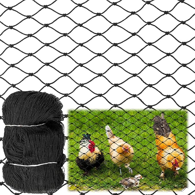 25 x 25 ft Aviary Bird Netting Chicken Netting Commercial Grade Heavy Duty Knotted 1 inch Mesh for Chicken Coops Poultry Blueberries Fruit Trees Net Aviary Garden