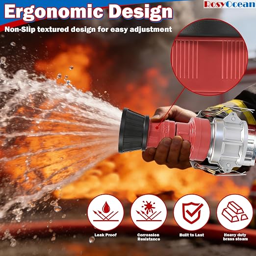 Heavey Duty 2 Inch Fire Hose Nozzle Thermoplastic Fire Equipment Industial Spray Jet Fog Nozzle with 2" Aluminum Camlock Fitting