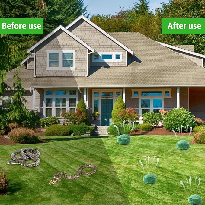 36 Pack Natural Snake Repellent, Snake Repellent for Outdoor Yard Garden House | Long-Lasting Protection | Safe for Dogs and Children, Dark Green