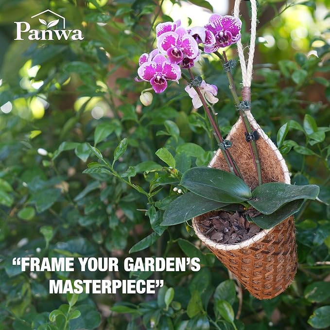 Thai Coconut Fiber Hanging Plants Flowers Basket for Patio Summer Outdoor Outside Decoration (4 Inch & 6 Inch Duo Pack)