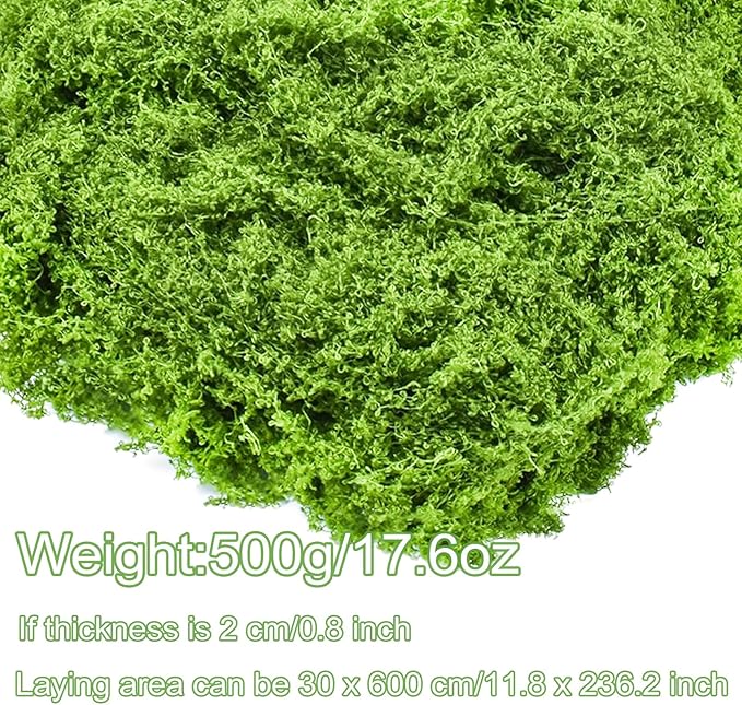 Fake Moss for Potted Plants,Green Moss for Crafts Artificial Floral Moss for Planters Green Moss Decor for DIY Table Centerpieces Faux Moss Filler for Indoor Outdoor Fairy Gardening Decor