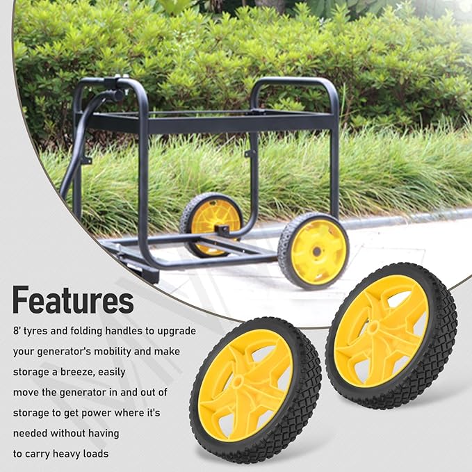 40065 Generator Wheel Kit for Champion 2800-4750-Watt / 3000-5500-Watt or Higher Inverter Generators with Folding Handle and Never-Flat Tires