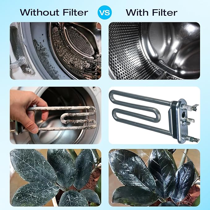 H&G Lifestyles Water Filter for Washing Machine,Water Softener | Anti-Scale Water Filtration,with 3/4" GHT Garden Hose Filter, Prevent Scale Build-up,for Water Heater Swamp Cooler,1PACK