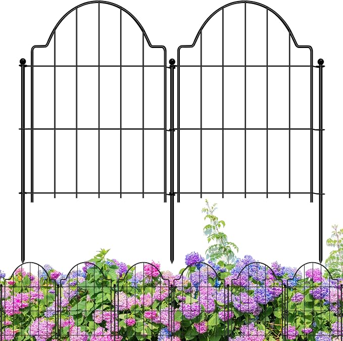 Decorative Garden Fences 17in x 18.6ft, 18 Pack Outdoor Fencing Animal Barrier Dog Border, Metal Wire Fence Panels for Garden Decor, Flower Bed Edging Borders for No Dig Patio Yard
