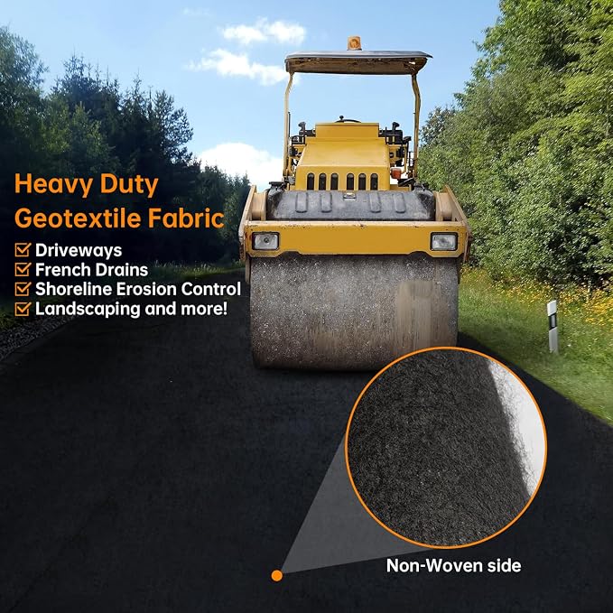 AMAGABELI 5.8oz 3ft x 50ft Weed Barrier Landscape Fabric Double Layer Garden Cloth Heavy Duty Weed Control Blocker Mat Gardening Ground Cover Durable Woven Geotextile Fabric Driveway Underlayment