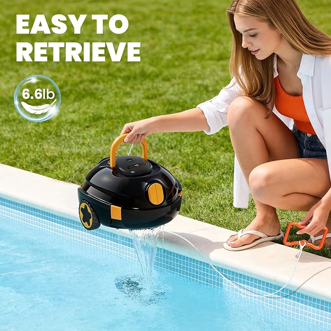 Y20 Cordless Robotic Pool Cleaner, Automatic Pool Vacuum for Above Ground & Inground Pool, 120 Min Runtime, Auto-Parking, Lightweight, Powerful Robot up to 1100 sq.ft