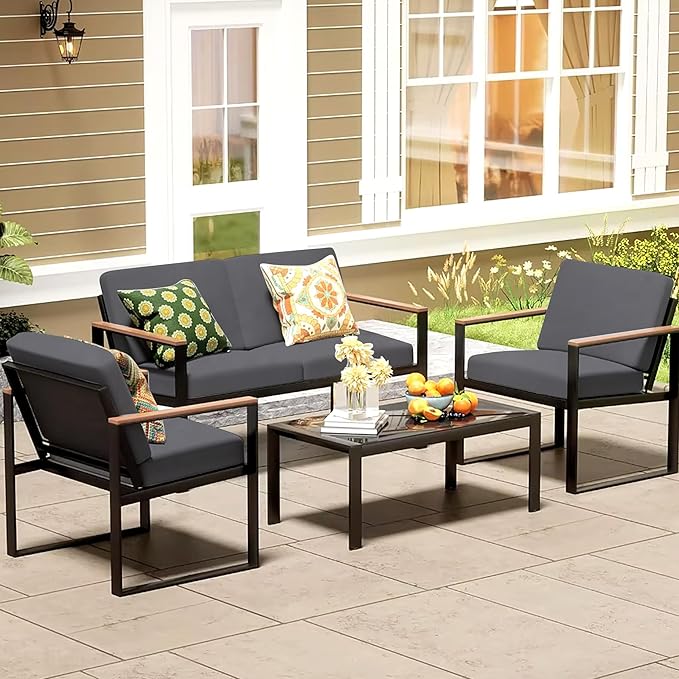 12Pcs Patio Cushion Covers,Outdoor Cushions Covers,Stretch Cushion Covers Replacement, Washable and Reusable Furniture Protectors(Grey)