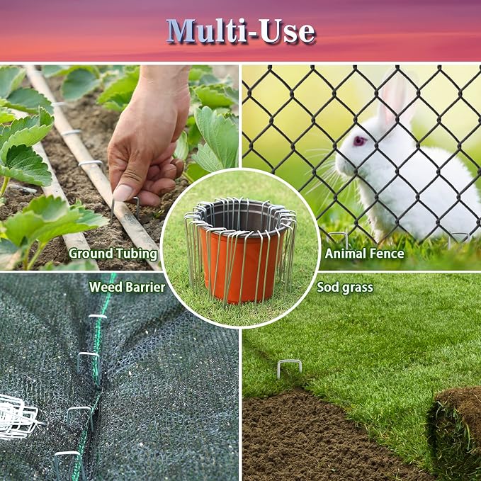 Gtongoko 4 Inch Landscape Staples Bundle Landscape Edging
