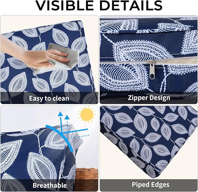 14 Piece Outdoor Patio Cushion Covers Replacement Waterproof with Zipper for 6-Seater Sectional Couch Chair Sofa Seat Cushions Slipcovers Set, Only Cover