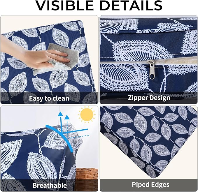 14 Piece Outdoor Patio Cushion Covers Replacement Waterproof with Zipper for 6-Seater Sectional Couch Chair Patio Furniture Conversation Sofa Seat Cushions Slipcovers Set, Only Cover