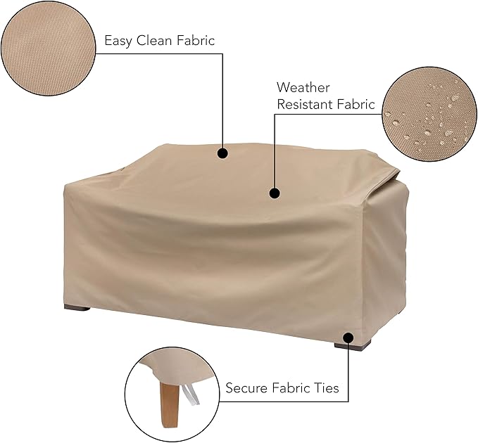 Modern Leisure Basics Patio Loveseat Cover, 55"L x 33"W x 38"H, Khaki