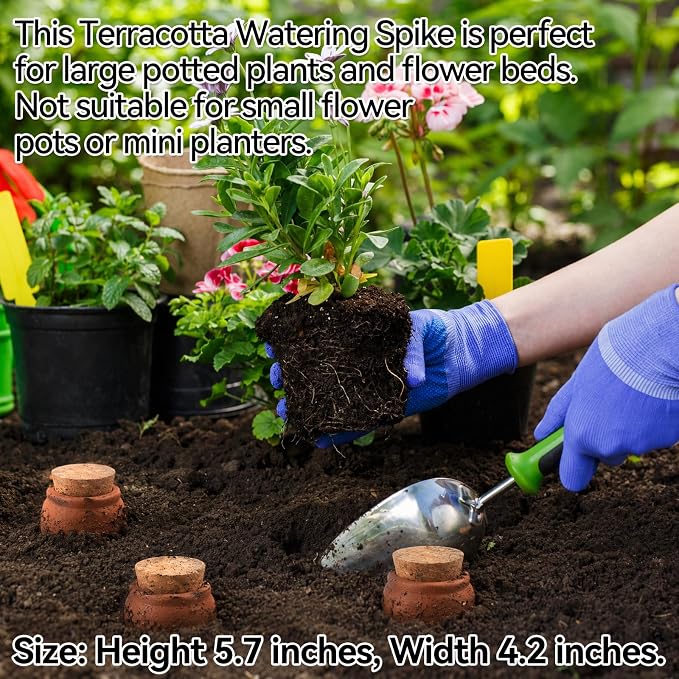 3 Pack Large Terracotta Olla Watering Pots, 520ml Plant Watering Globes, Self Watering Devices for Outdoor Garden Flower Bed Plants