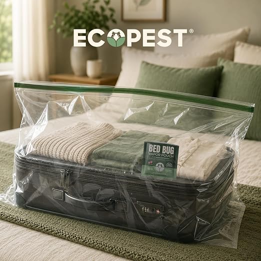 Bed Bug Vapor Pouch – 4 Pack | Natural Bedbug Killer for Treating Luggage, Mattress, Beds, Couches, and More | Home Pest Fumigant and Fogger for Indoor Treatment of Bed Bugs | Kills Bed Bugs and Eggs