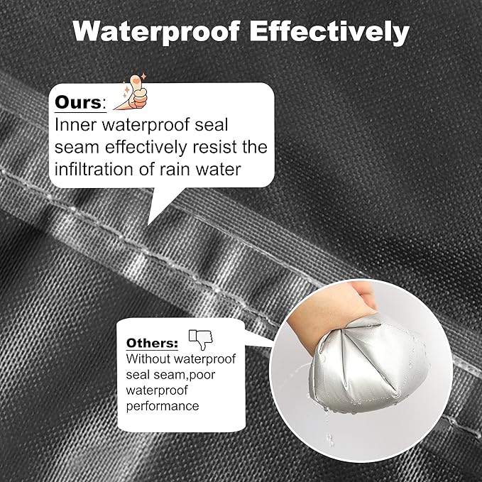 Femuar Deck Box Cover 100% Waterproof Heavy Duty 600D Patio Ottoman Cover, Outdoor Anti-UV Patio Storage Box Covers (63" L x 30" W x 28" H) Black