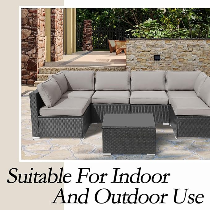 14Pieces Patio Cushion Covers Replacement Outdoor Couch Cushions Covers Splashproof Sofa Slipcovers Set with Zippers,Patio Furniture Protector Cover Only(Gray,25×25×3.15 inches)