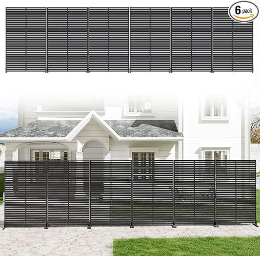 Privacy Fence Screen Outdoor Freestanding Privacy Panel, 72" H×47" W HDPE Decorative Panels with Stand, Room/Garden Divider, Outdoor Privacy Screen for Patio,Deck, Balcony, Pool