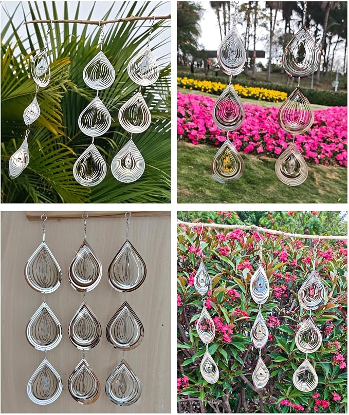 12 Bird Scare Devices Highly Reflective 3D Bird Reflectors, Shiny Bird Deterrents for Outside Patio, Wind Spinners Outdoor Garden Decoy to Keep Birds, Woodpeckers Away from House, Outdoor