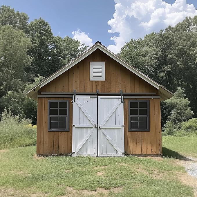 WRISIN 2 Pack Shed Windows 12" W x 18" H Flush Mount, Black Household Windows for Playhouses, Barns, Chicken Coop