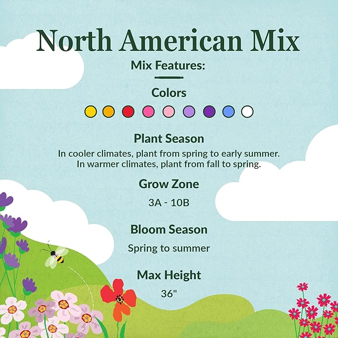 Ferry-Morse Wildflower Seeds Mix - Non-GMO, Full Sun, Outdoor, Cut Flower Mix - 1 lb