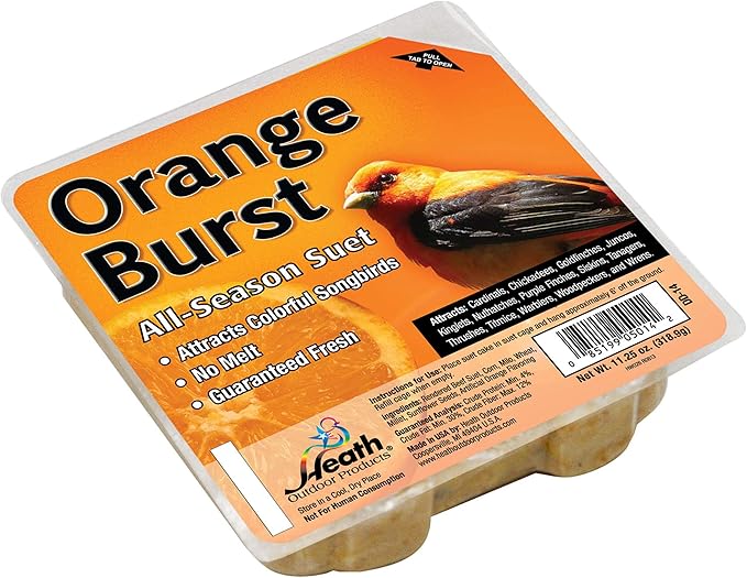 Heath Outdoor Products DD14-10: Orange Burst Suet Cake - Pack of 10