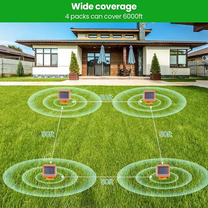Mole Repellent Screw Solar Powered Gopher Deterrent Stake for Outdoor Lawns with Electic Vibration, Repels Snake Vole Groundhog Armadillo from Yard and Garden (2 Pack)