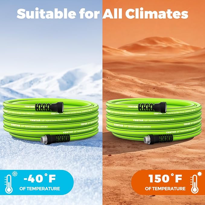Garden Hose 50ft,Water Hose Heavy Duty,Flexible and Durable, Lightweight Hybrid Hose with Swivel Handle,Leakproof Hose Male to Female Fittings