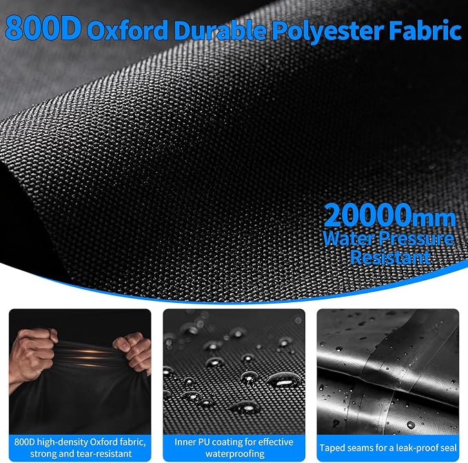 Rectangular Patio Table Cover with Umbrella Hole,Outdoor Lawn Patio Furniture Covers Heavy Duty 800D Oxford Fabric,Waterproof,Ripstop,UV Protection(60" Lx 60" W x 23.6" H)