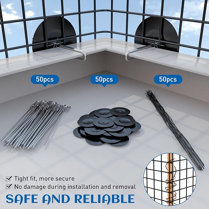 ZeroPone 6inch x 50ft Solar Panel Bird Guard, Critter Guard for Solar Panels with 50 Pcs Stainless Steel Fasteners, Removable PVC Coated Pigeon Netting Wire Roll for Squirrel, Bird, Critters Proofing
