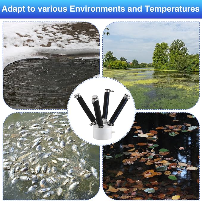 Pond Aerator Diffuser, Large Outdoor Sinking Bubbling Air Diffuser and Deicer, Replace Air Stones for Outdoor Koi Ponds, Lake Aerator Filtration Accessories, Lake Water Oxygen Generator