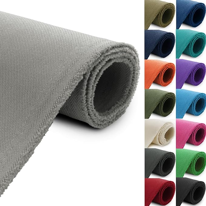 Thickened Waterproof Canvas Fabric by The Yard 1200D 58" W Outdoor Upholstery Material Heavy Duty Fabric Water Resistant Sewing Material for Chair Patio Cushion Purse 3 Yard Silver Grey