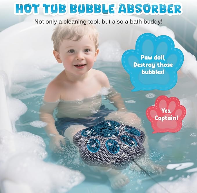 Hot-Tub-Scum-Absorber Paw Spa-Sponge-Oil-Absorbing-Sponge Reusable-Scum-Bug-Hot-Tub-Floating-Sponge-Remover Skimmer-Songe-Absorber Keep Water Cleaner Hot-Tub-Accessories Swimming Pool Cleaning