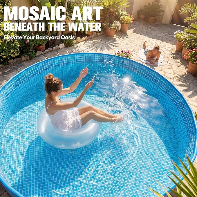 2026 Large Foldable Pool,Non-Inflatable Pool for Adult,Foldable Swimming Pool,Plastic Kiddie Portable Pool,Collapsible Kid Pool for Backyard,Oversized Easy Setup Family Pool for Adult,6.5FT