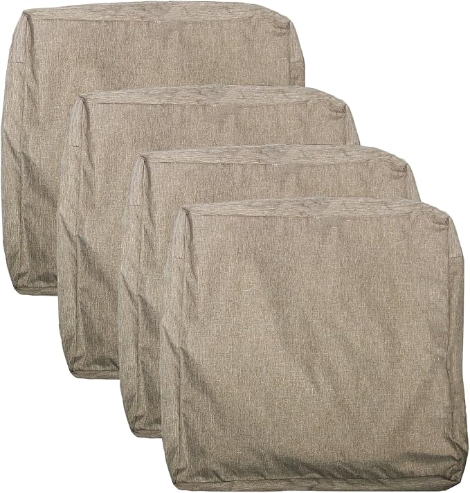 Patio Seat Cushion Covers,Washable Slip Covers Replacement,Waterproof Outdoor Furniture Chair Cushion Pillow Seat Cover for Couch,Garden,Sofa,Flax,22"×20"×4"(4 Covers Only)