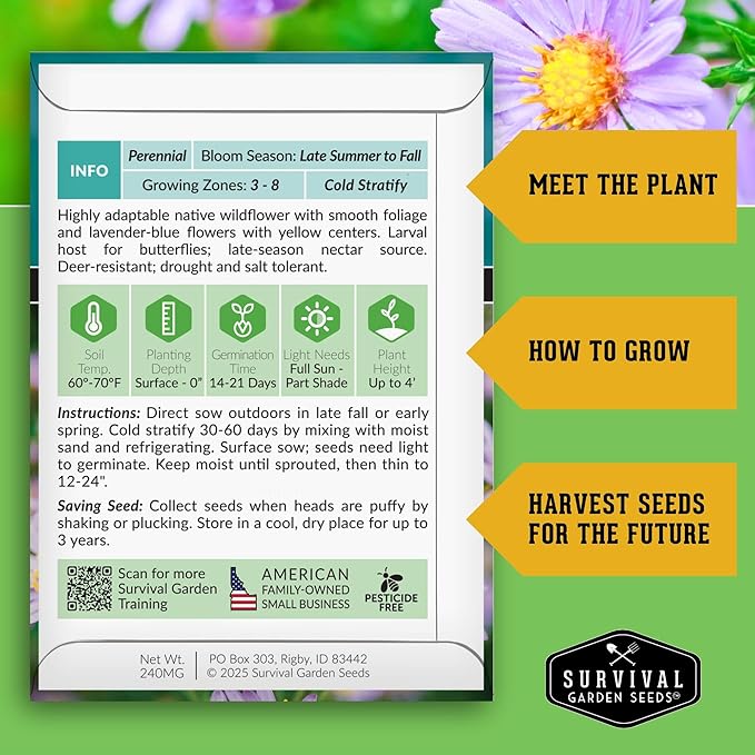 Native Wildflower Seeds for Planting 24 Variety Pack – Perennial & Annual North American Flowers for Butterfly & Bee-Friendly Pollinator Gardens – Non-GMO Heirloom – Survival Garden Seeds