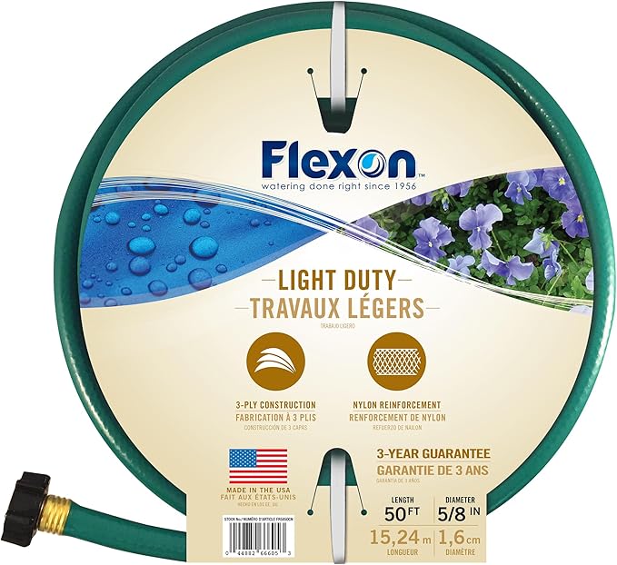 Flexon FR5850 5/8-Inch x 50-Foot 3-Ply Light Duty Garden Hose
