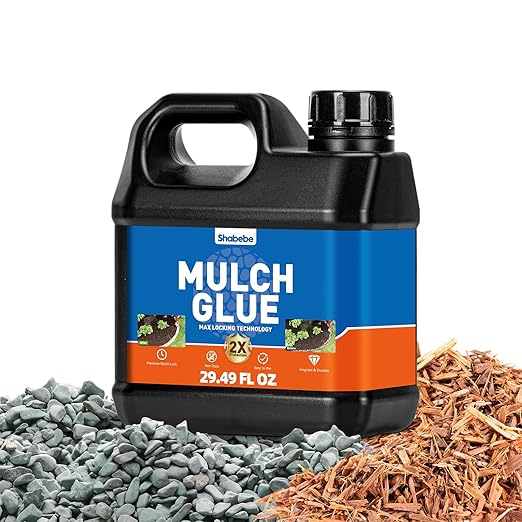 Mulch Glue, 29.49OZ Rock Glue for Landscaping Strong Adhesion of Pea Gravel Stabilizer Resin Binder, Non-Toxic Weather-Resistant Safe Mulch Lock Gravel Binder for Pebble,Pine Straw, Landscape