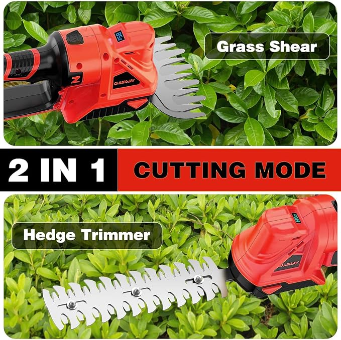 Cordless Hedge Trimmer for Milwaukee 18V Battery (No Battery) - Electric Hedge Trimmer Cordless Grass Trimmer, Bush Trimmer & Grass Shears for Yard，Brushless Motor，Powerful & Lightweight