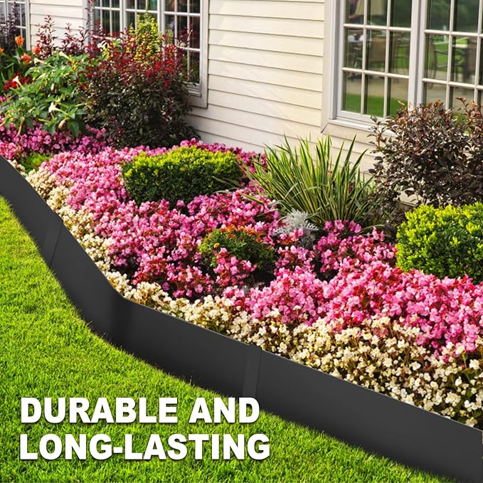 40" L X 6" H Metal Landscape Edging, 6 Pack Heavy Duty Galvanized Steel Garden Edging, Hammer-in Metal Edging for Landscaping for Lawn, Pathway, Yard