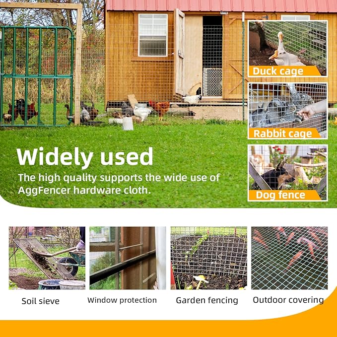 36in x 50ft Black Hardware Cloth 1/2 inch 19Ga PVC Coated Wire Mesh Vinyl Coated Fence, Welded Metal Chicken Wire Fencing Roll, Garden Plant Fencing, for Chicken Coop and Home Improvement