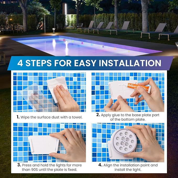 LOFTEK Pool Lights, Rechargeable Submersible LED Lights with Remote, IP68 Waterproof, 16 Colors Underwater Pool Light for Above Ground Inground Pool, Hot Tub, Shower, Bathub, Party, Vase, 1 Pack