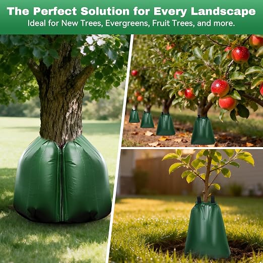 20 Gallon Tree Watering Bag 10Pcs, Slow Release Drip Irrigation for New Trees, Durable PVC Deep Root Watering Device for Water Saving, Garden & Orchard