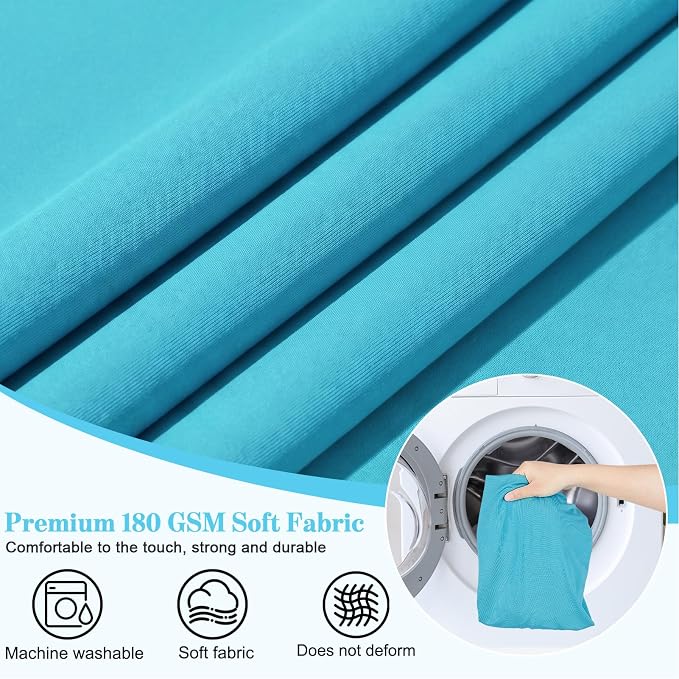 pickyNproud 14Pcs Patio Cushion Covers Stretch Outdoor Couch Cushions Slipcovers Replacement Washable Furniture Protector with Elastic Bottom Sofa Chair Seat Cover, Aqua Blue