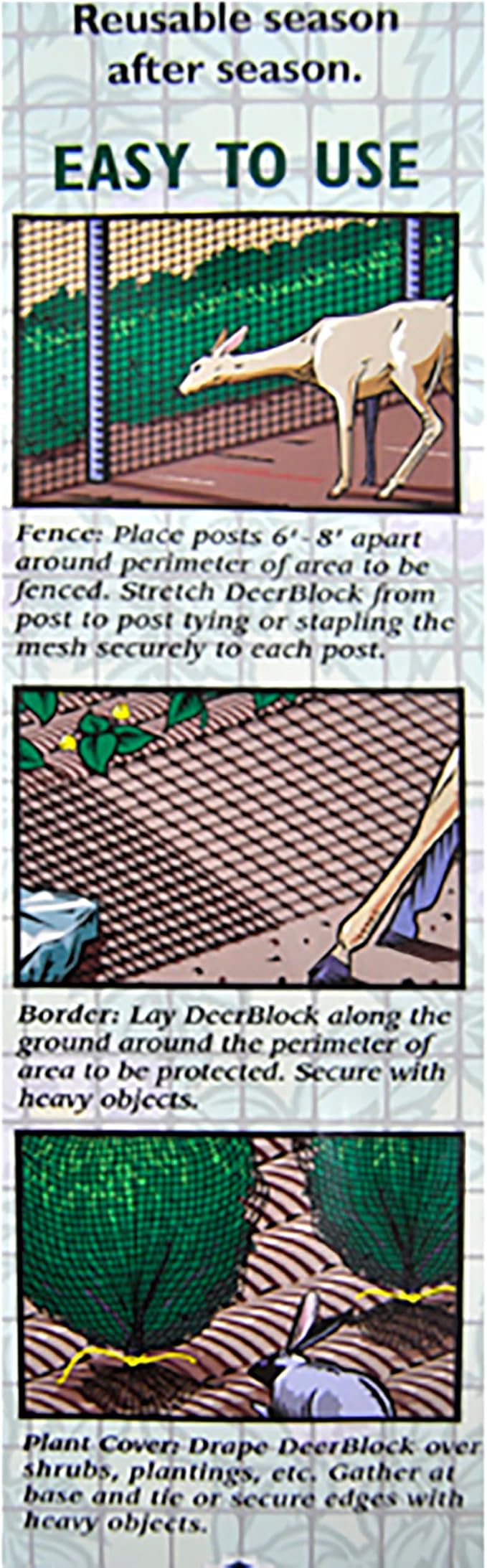 Easy Gardener, 6050AZ, Deer Block, Protective Mesh Covering, 7' X 100', Black
