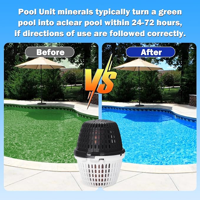 Black Pool Unit 20k-30k Gallons Replacement for Pool RX, Compatible with Mineral Cartridge Above Ground and Inground Pools Filter Replacement