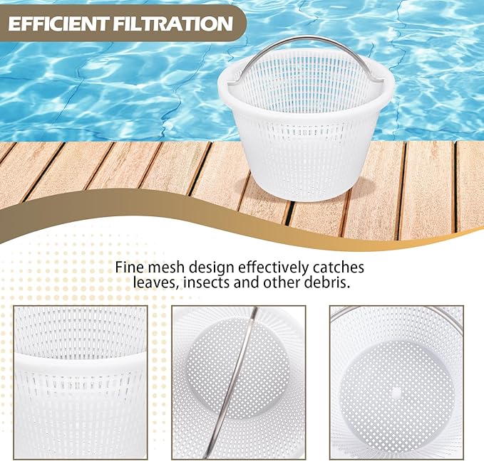 Handle Basket Replacement Bermuda Gunite Pentair 516112,Compatible with Waterway Skimmer Basket 542-3240/542-3240B for Renegade Skimmers Pool Basket, Stainless Steel Handle