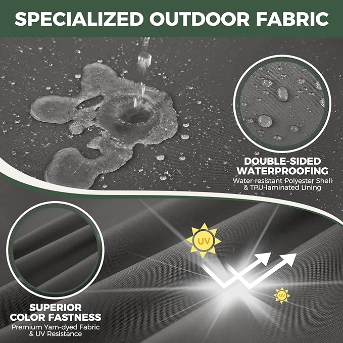 Outdoor Cushions for Patio Furniture, Outdoor Seat Cushion Set 24 x 24 x 5.75 Inch, Waterproof & Fade Resistant Outdoor Chair Cushions, Deep Patio Chair Cushion with Removable Cover, Dark Grey